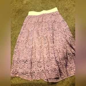 LuLaRoe Lola Lace Pink Skirt size XS